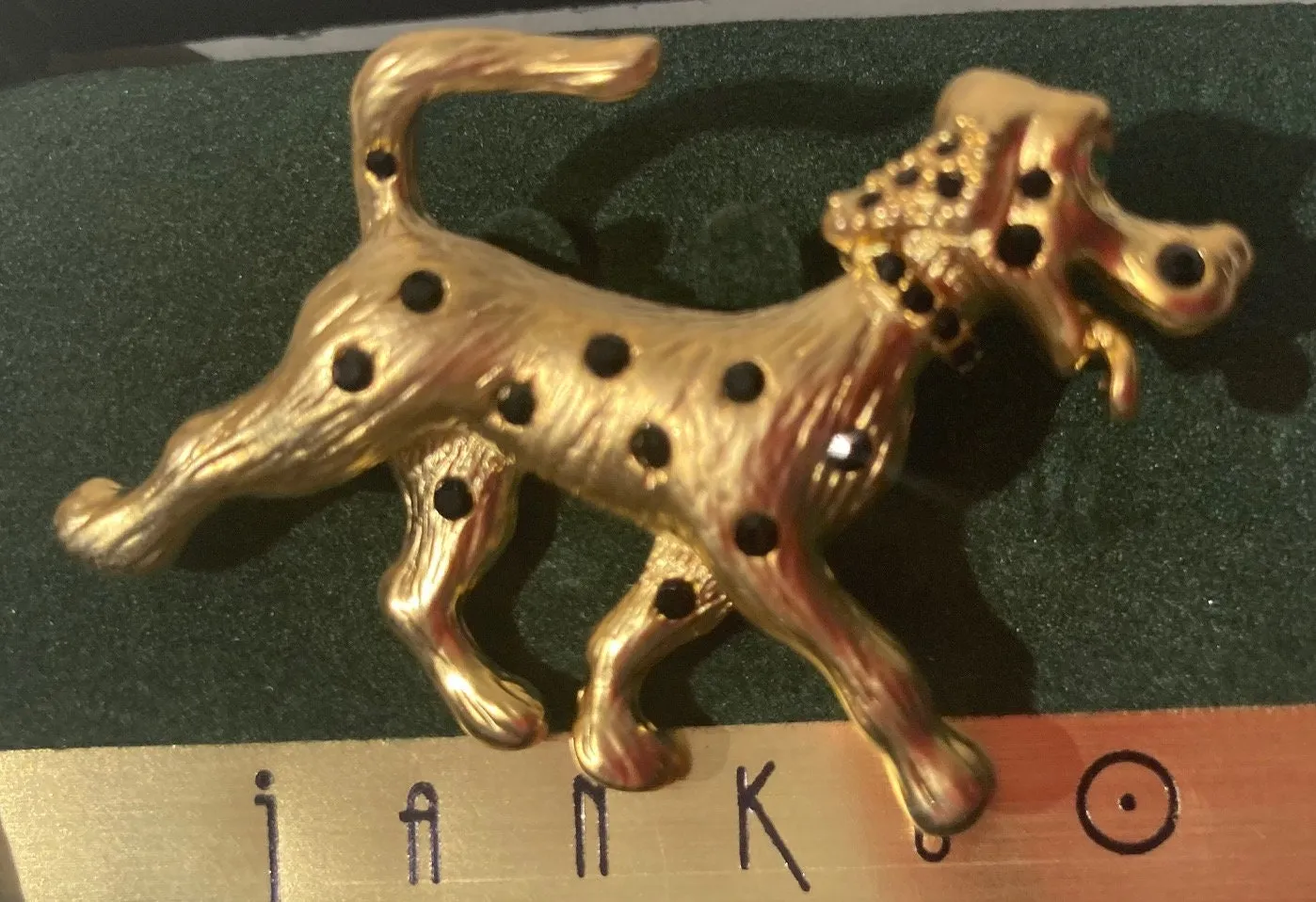 Vintage Brass Brooch, Pen, Dog, Dalmatian, Janku, Windsor, Jewelry, Accessory, Nice, Fun, Quality