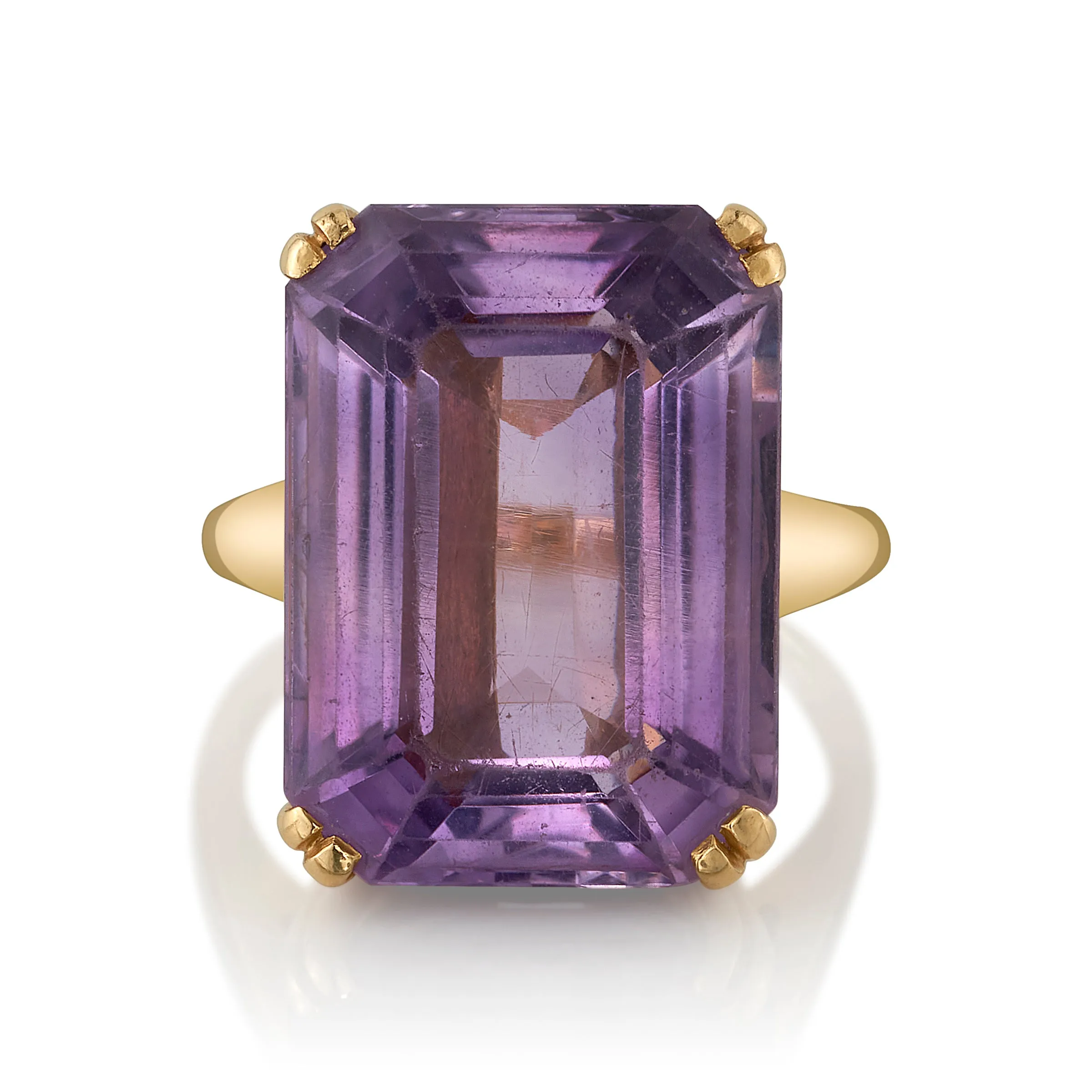 Vintage Emerald-Cut Amethyst Ring