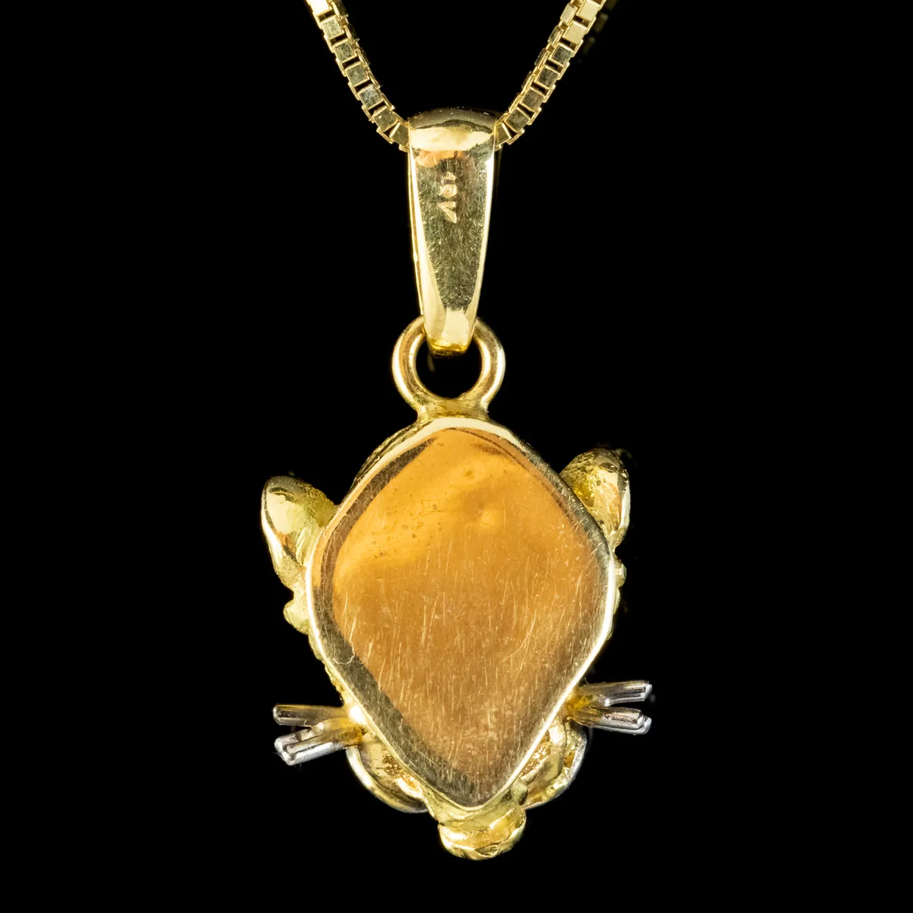 Vintage Ruby Diamond Jaguar Pendant Necklace 18ct Gold