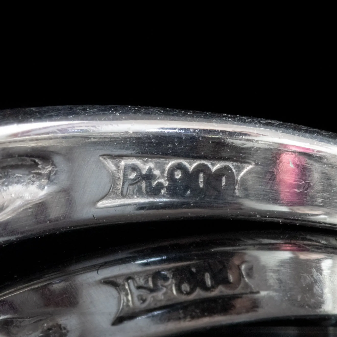 Vintage Ruby Diamond Trilogy Ring Platinum 0.92ct Ruby 0.37ct Of Diamond