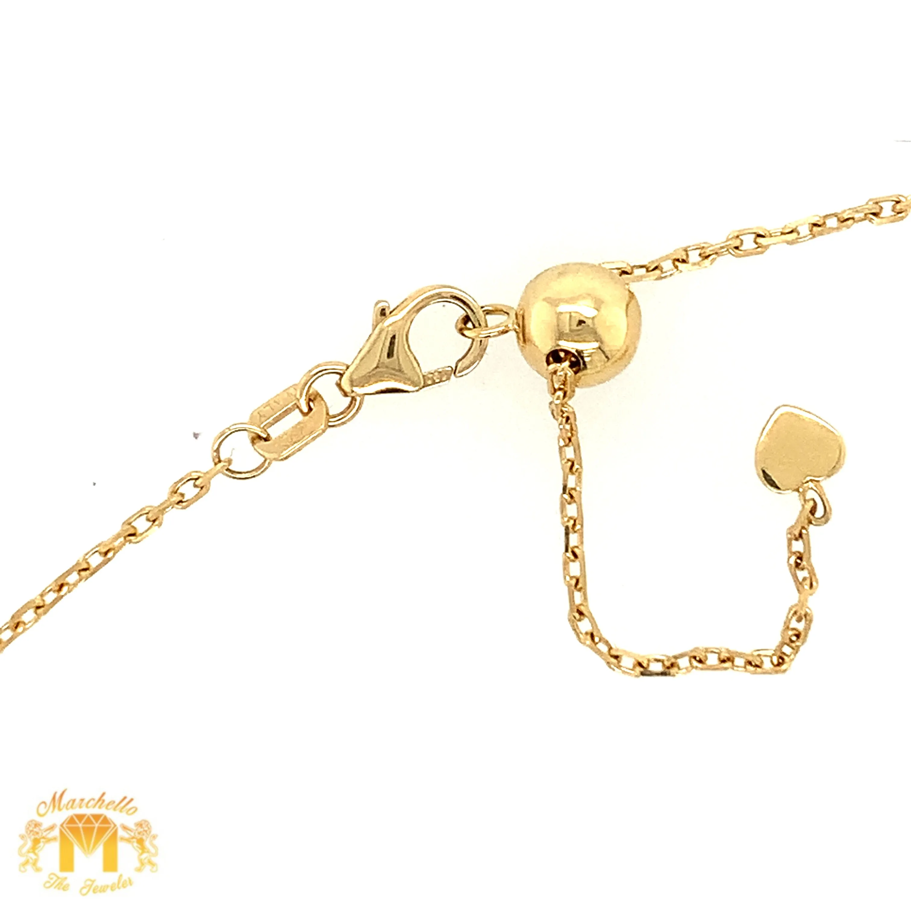 VVS/vs high clarity diamonds set in a 18k Gold Adjustable Length Charm Anklet / Choker Necklace (VVS diamonds, Tear drop and Square Charms, choose gold color)