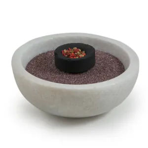 White Marble Bowl Charcoal Incense Burner 4"