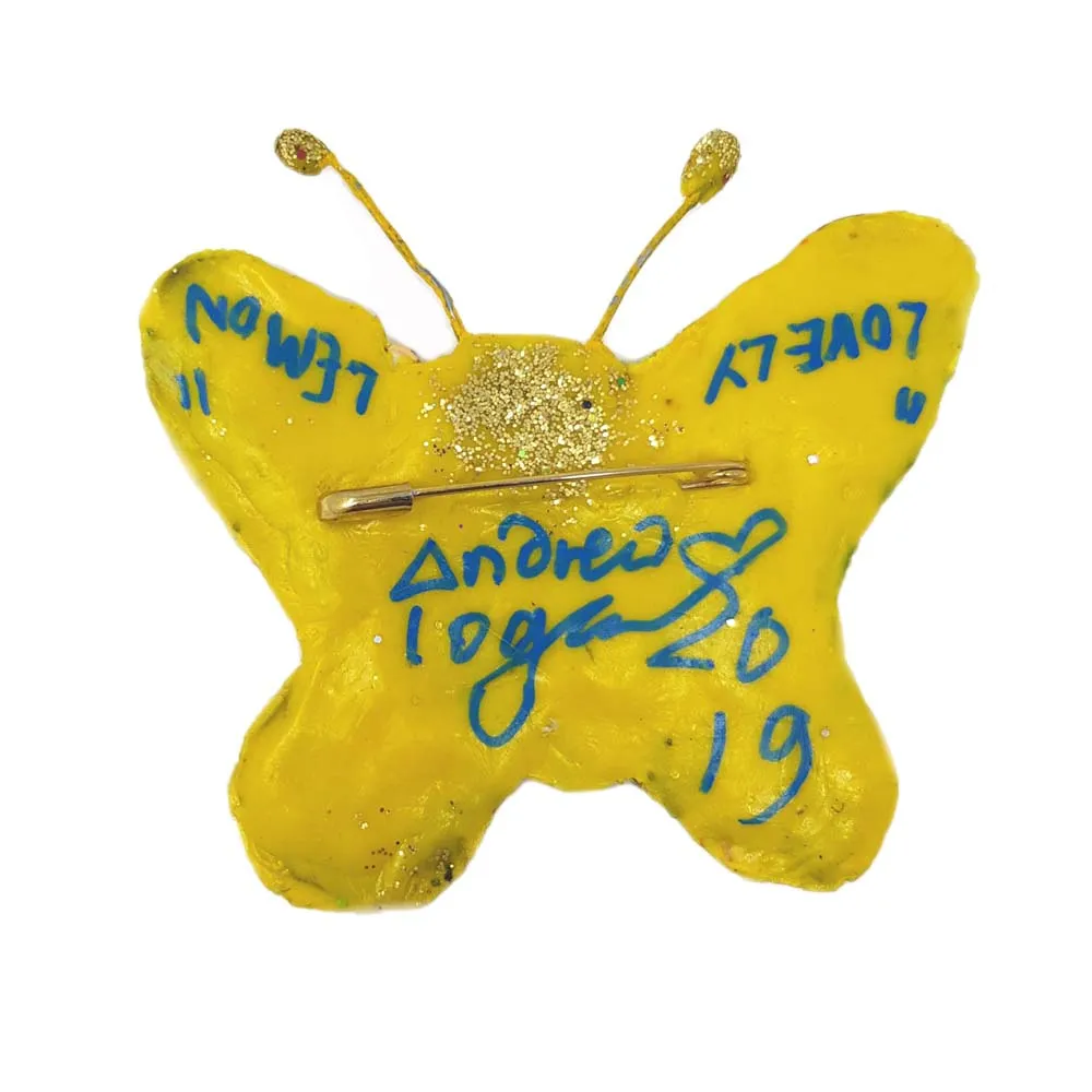 YELLOW BUTTERFLY BROOCH - LOVELY LEMON