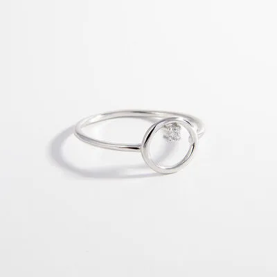 Zircon Circle 925 Sterling Silver Ring