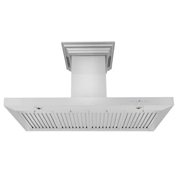 ZLINE 42 IN. Wall Mount Range Hood in Stainless Steel with Built-In CrownSound® BlueTooth Speakers (KECRN-BT-42)