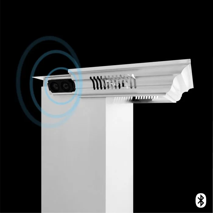 ZLINE 42 IN. Wall Mount Range Hood in Stainless Steel with Built-In CrownSound® BlueTooth Speakers (KECRN-BT-42)