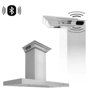 ZLINE 42 IN. Wall Mount Range Hood in Stainless Steel with Built-In CrownSound® BlueTooth Speakers (KECRN-BT-42)