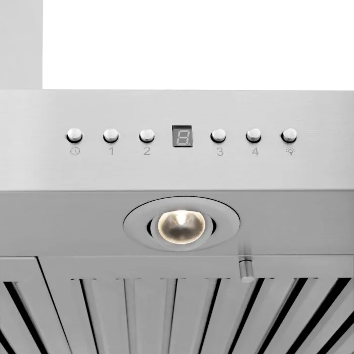 ZLINE 42 IN. Wall Mount Range Hood in Stainless Steel with Built-In CrownSound® BlueTooth Speakers (KECRN-BT-42)