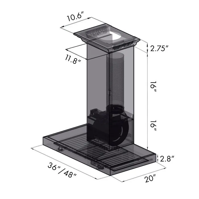 ZLINE 42 IN. Wall Mount Range Hood in Stainless Steel with Built-In CrownSound® BlueTooth Speakers (KECRN-BT-42)